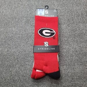 Strideline Georgia Bulldogs Socks Mens M/L Red New 2-Pack NCAA Crew Athletic Gym